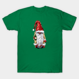 Happy New Year Nisse Gnome Gonk Holding A Bottle Of Wine T-Shirt